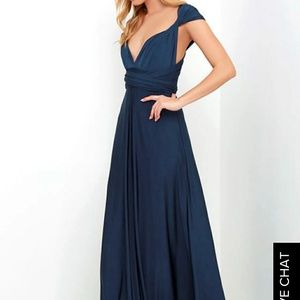 Convertible Navy Blue Maxi Dress